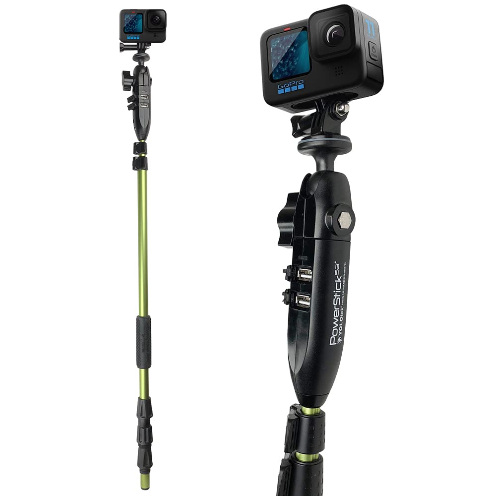 PowerStick 53" Stick Only GoPro Boat Mount & Constant Power YOLOtek VeteranOwned. Go Pro Camera Bass Boat Accessories. GoPro Mount for Go Pro Hero 11 DJI & All Action Camera. Fishing Camera Power Pole