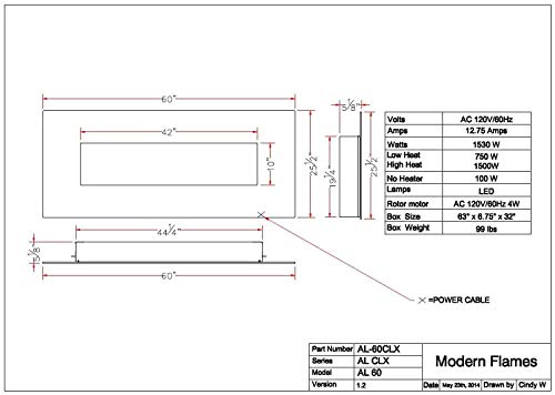 Modern Flames AL60CLX2-G Ambient Linear Electric Fireplace