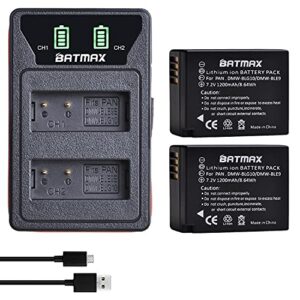 batmax 2pcs dmw-ble9 dmw-blg10 battery + led built-in usb dual charger for panasonic dmw-blg10e; lumix dc-zs70, dmc-gx80, dmc-gx85, dmc-zs60, dmc-zs100, dmc-gf6, dmc-gx7k, dmc-lx100k digital camera