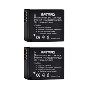 Batmax 2pcs DMW-BLE9 DMW-BLG10 Battery + LED Built-in USB Dual Charger for Panasonic DMW-BLG10E; Lumix DC-ZS70, DMC-GX80, DMC-GX85, DMC-ZS60, DMC-ZS100, DMC-GF6, DMC-GX7K, DMC-LX100K Digital Camera