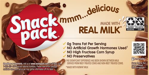 Snack Pack Milk Chocolate and Chocolate Fudge/Milk Chocolate Pudding, 4 Count Pudding Cups