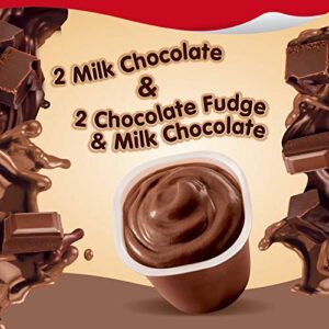 Snack Pack Milk Chocolate and Chocolate Fudge/Milk Chocolate Pudding, 4 Count Pudding Cups