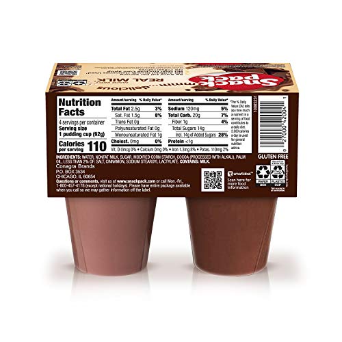 Snack Pack Milk Chocolate and Chocolate Fudge/Milk Chocolate Pudding, 4 Count Pudding Cups