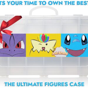 ASH BRAND Action Figures Case Organizer with Ebook Stop Looking! GET The Ultimate Beautiful Plastic Toy Box Storage Bin fits up to 144 Anime Figure-Toys NOT Included