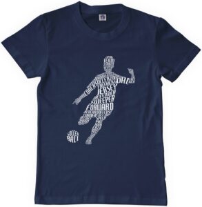 threadrock big boys' soccer player typography youth t-shirt l navy