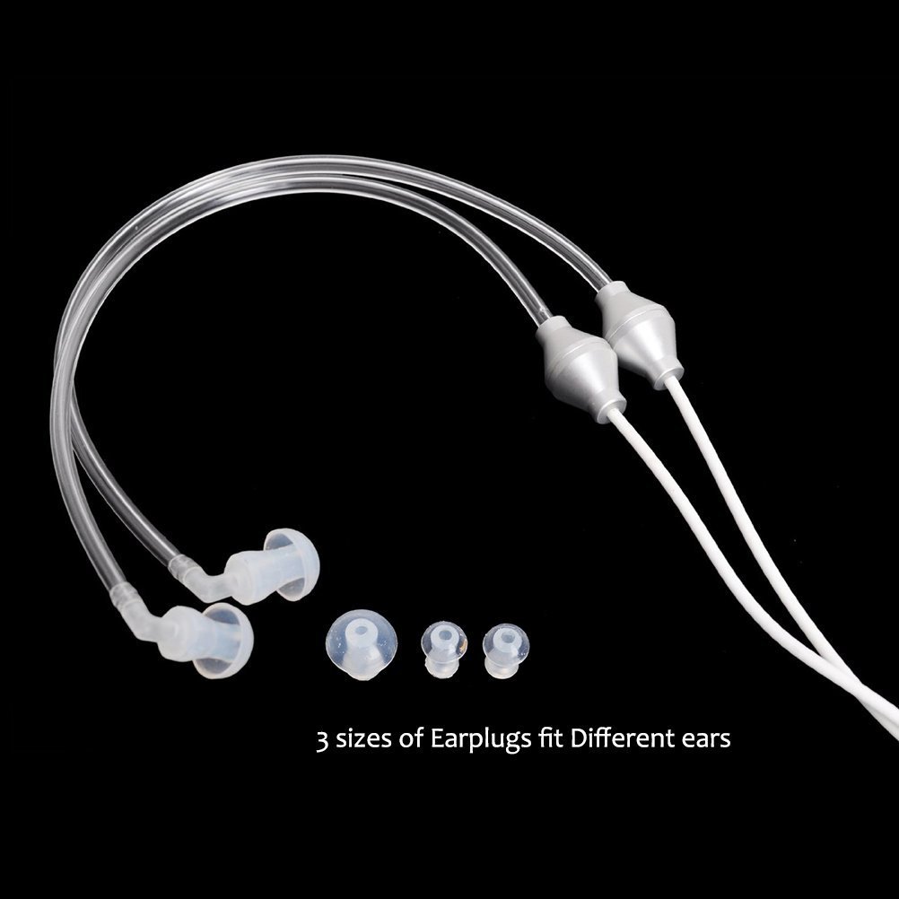 King-Star Anti-Radiation Binaural Earphones Universal 3.5mm Noise Cancelling Air Tube Acoustic Patent Stereo Earbuds Headphones with Microphone