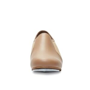 Balera Womens Tap Shoes Slip On Shoe with Leather and Stretch Inset Rubber Sole with Taps Caramel