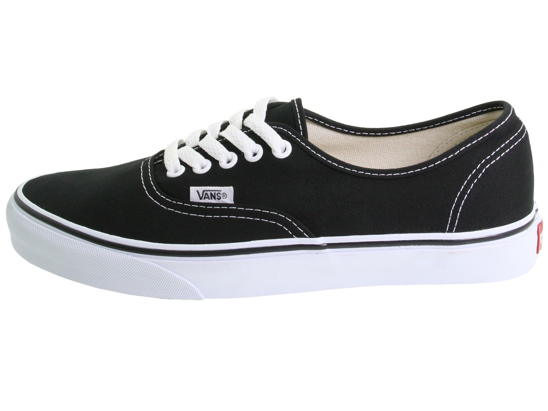 Vans Unisex Authentic Black Canvas VN000EE3BLK Mens 8.5, Womens 10