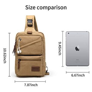 XINCADA Mens Sling Bag Chest Shoulder Bags Canvas Crossbody Backpack Messenger Bag Small Travel Bags