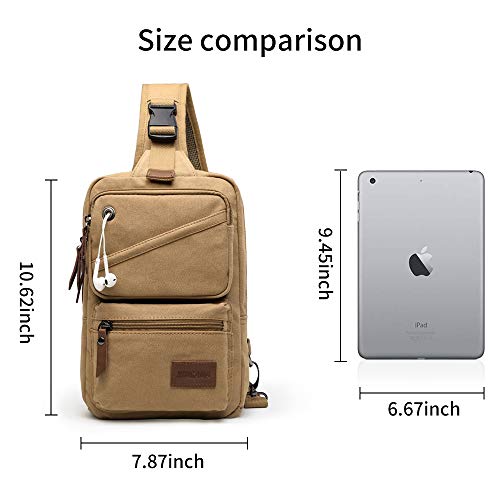 XINCADA Mens Sling Bag Chest Shoulder Bags Canvas Crossbody Backpack Messenger Bag Small Travel Bags