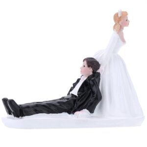 anself synthetic resin bride & groom wedding cake topper romantic wedding party decoration adorable figurine craft gift