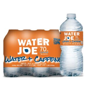 water joe caffeinated water (12 pack), 20 oz bottles with 70mg of caffeine | sugar free substitute to coffee, soda, and energy drinks