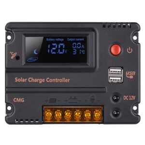 ghb 20a 12v 24v solar charge controller auto switch lcd solar panel battery regulator charge controller overload protection temperature compensation