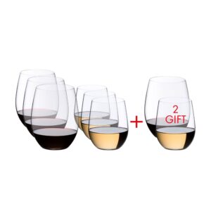 riedel o mixed cabernet/viogniertumbler, set of 6 plus 2 bonus glasses