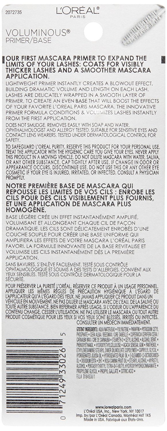 L'Oréal Paris Voluminous Primer Mascara, Primer, 0.24 fl. oz.