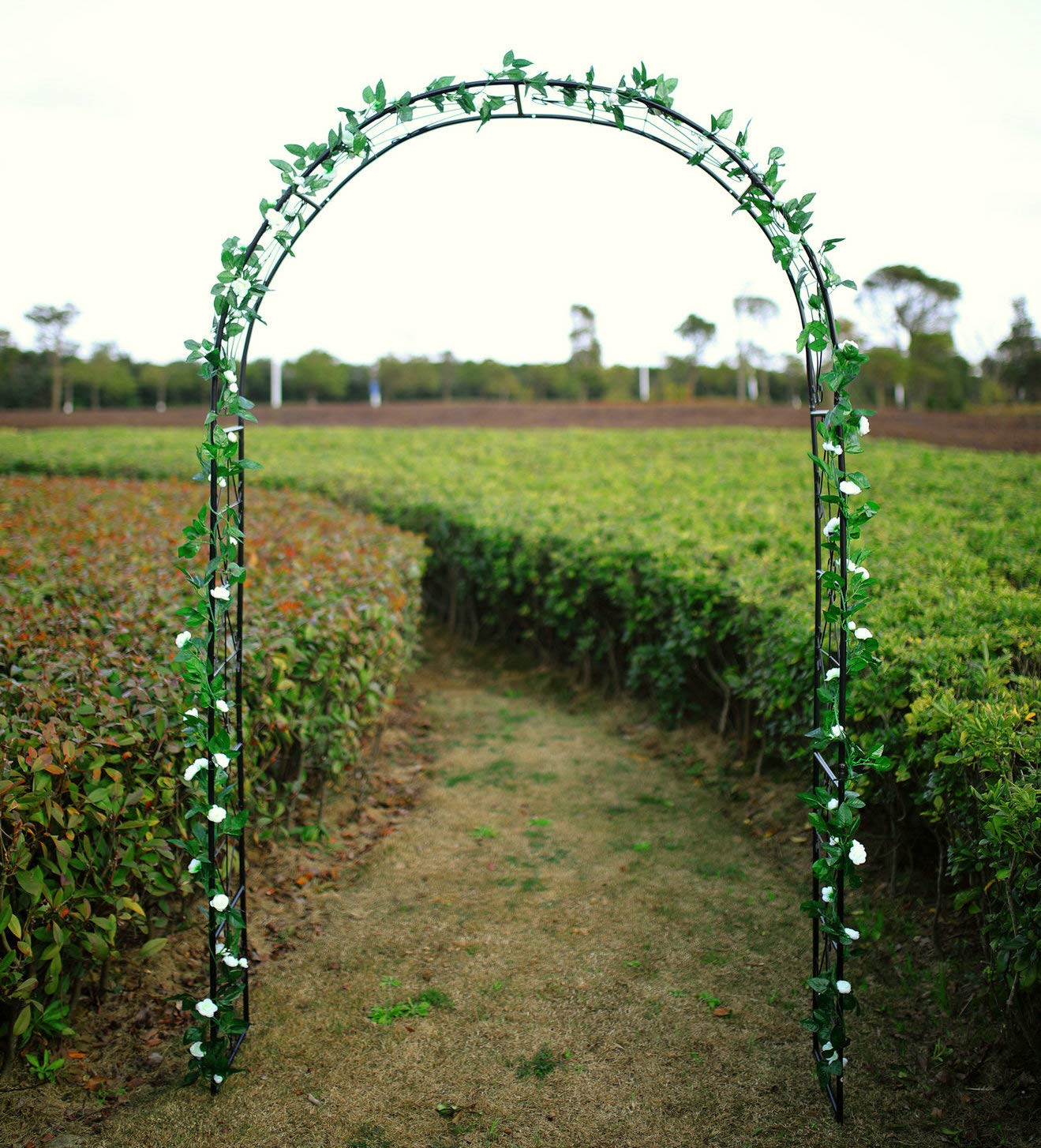 1. GO Steel Garden Arch, 7'2'' High x 4'5'' Wide, Garden Arbor for Various Climbing Plant, Outdoor Garden Lawn Backyard