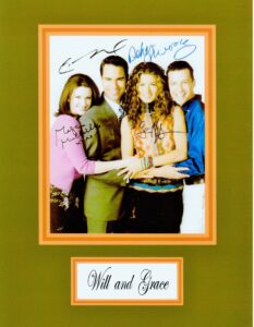 will and grace, 8 x 10 photo display autograph on glossy photo paper