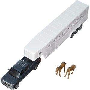 Chevrolet 1:43 Longhauler Silverado 4X4 with Horse Trailer and Horse Figures