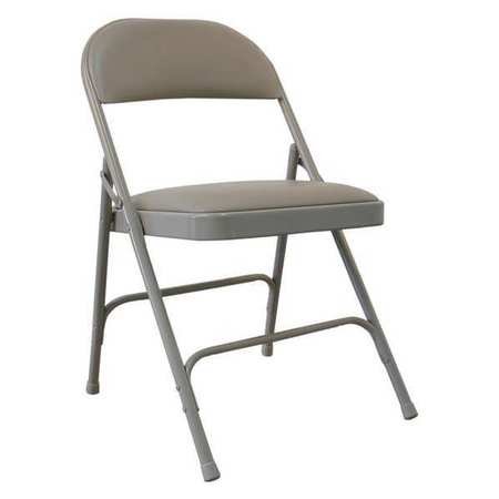 GRAINGER APPROVED Steel Chair with Vinyl Padded, Beige