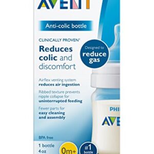 Philips AVENT Anti-Colic Baby Bottles Clear, 4 Oz