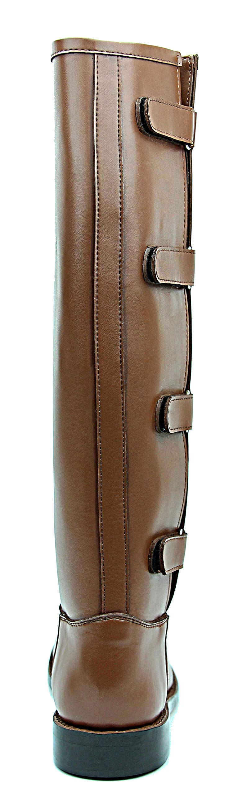 Hispar Women Ladies Spirit Polo Players Boots Tall Knee High Leather Equestrian - Tan 9 Plus Calf