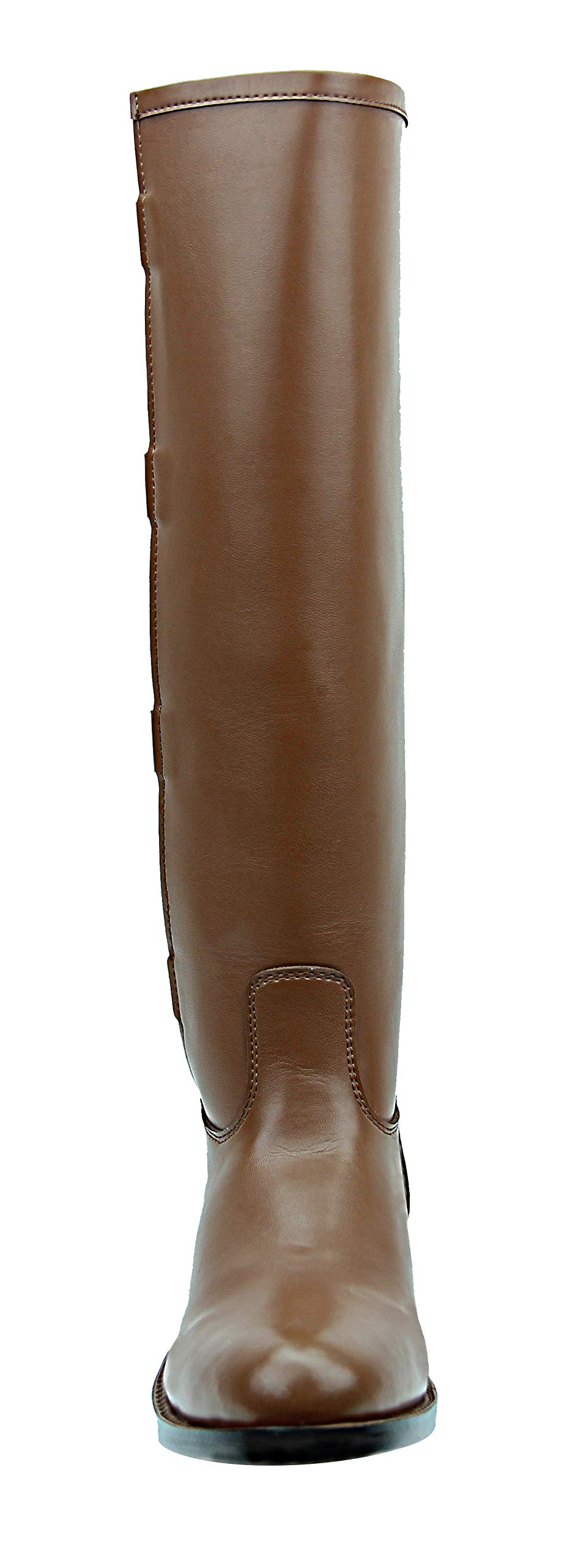 Hispar Women Ladies Spirit Polo Players Boots Tall Knee High Leather Equestrian - Tan 9 Plus Calf