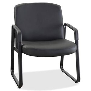 lorell 84587 leather guest chair, 26-1/4-inch x27-1/4-inch x35-inch , black