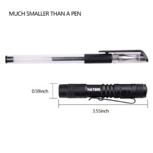 HATORI LED Mini Flashlight, Bright Small Handheld Pocket Flashlights Tactical High Lumens Pen Light for Camping, Outdoor, Emergency, 1 Pack(3.55Inch)