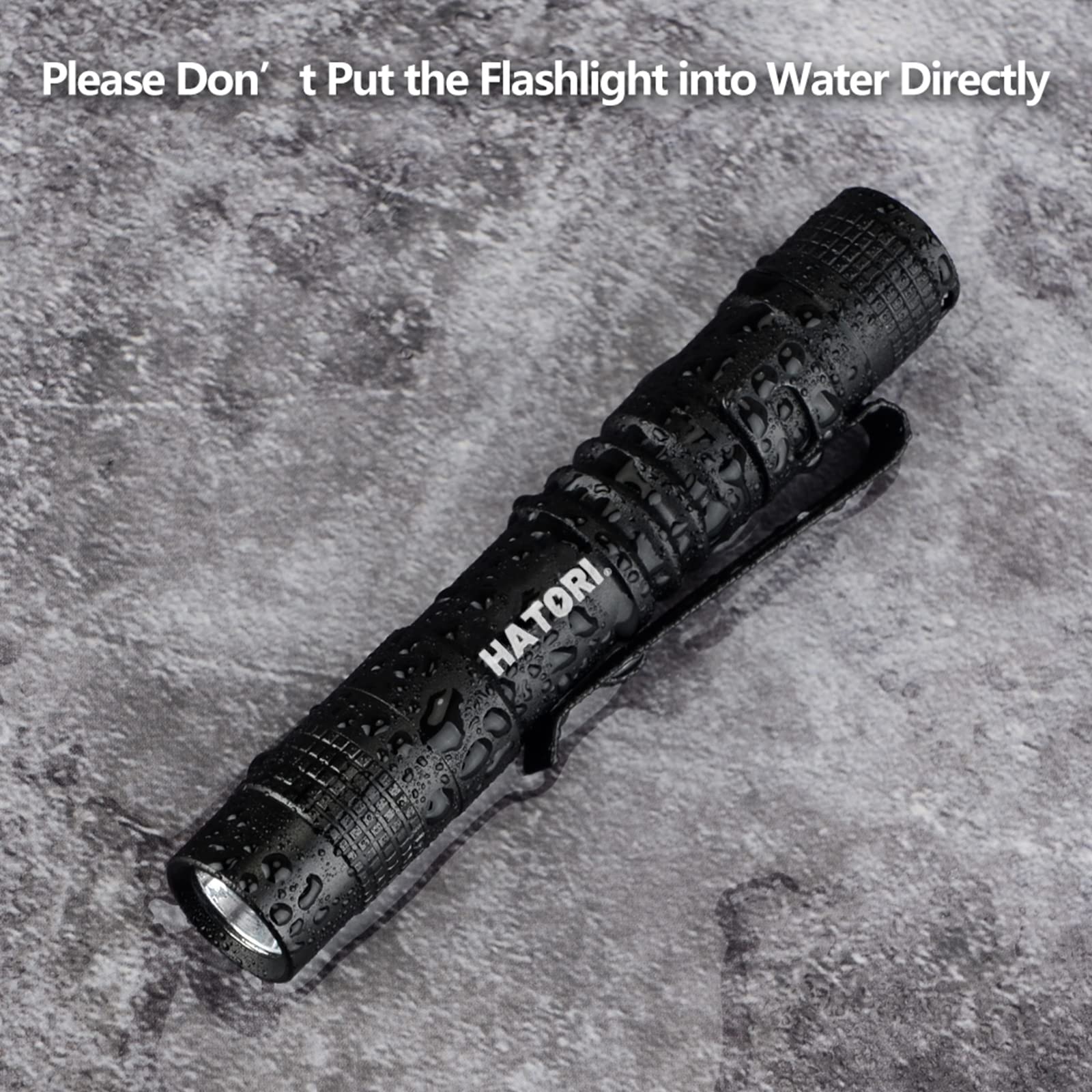 HATORI LED Mini Flashlight, Bright Small Handheld Pocket Flashlights Tactical High Lumens Pen Light for Camping, Outdoor, Emergency, 1 Pack(3.55Inch)