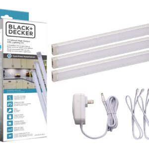 BLACK+DECKER LEDUC9-3CK LED Under Cabinet Kit with Motion Sensor, Dimmable Kitchen Accent Lights, Tool-Free Install, Cool White 4000k, 9" Length, 9"