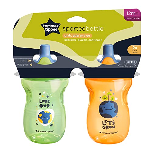 Tommee Tippee Toddler Sportee Sippy Cup, 12+ Months – 2Pk (Colors & Designs Vary)