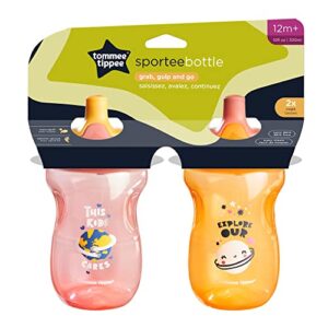 Tommee Tippee Toddler Sportee Sippy Cup, 12+ Months – 2Pk (Colors & Designs Vary)