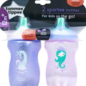 Tommee Tippee Toddler Sportee Sippy Cup, 12+ Months – 2Pk (Colors & Designs Vary)