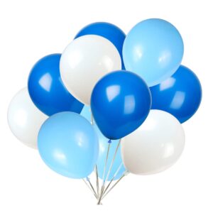 kadbaner white blue light blue balloons,100-pack,12-inch latex balloons