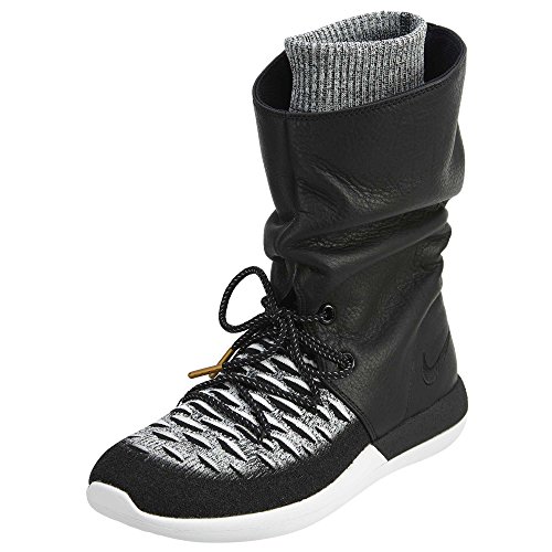 Nike Womens Roshe Two Hi Flyknit Trainers 861708 Sneakers Boots (UK 4 US 6.5 EU 37.5, Black White 002)