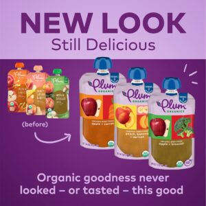 Plum Organics Stage 2 Organic Baby Food - Fruit and Veggie Variety Pack - 4 oz Pouch (Pack of 18) - Organic Fruit and Vegetable Baby Food Pouch