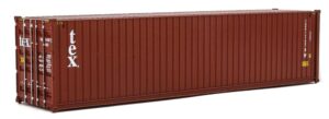 walthers scenemaster ho scale model of tex (brown, white) 40' hi cube corrugated side container,949-8266