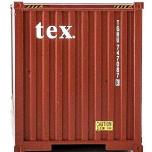 Walthers SceneMaster HO Scale Model of Tex (Brown, White) 40' Hi Cube Corrugated Side Container,949-8266