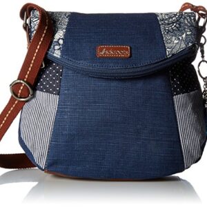 Sakroots womens Foldover Crossbody Bag Cotton Canvas, Multifunctional Purse With Adjustable Strap Zipper Pockets Sustainable Durable Design, Navy Spirit Desert, One Size US