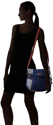 Sakroots womens Foldover Crossbody Bag Cotton Canvas, Multifunctional Purse With Adjustable Strap Zipper Pockets Sustainable Durable Design, Navy Spirit Desert, One Size US