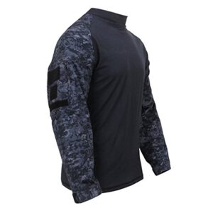 rothco military fr nyco combat shirt, midnight digital camo, medium