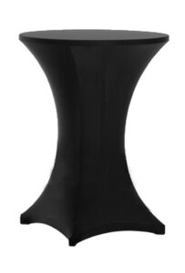 tina's 32x43 inch highboy spandex cocktail table covers black, cocktail table spandex covers, fitted stretch cocktail table tablecloth for round tables