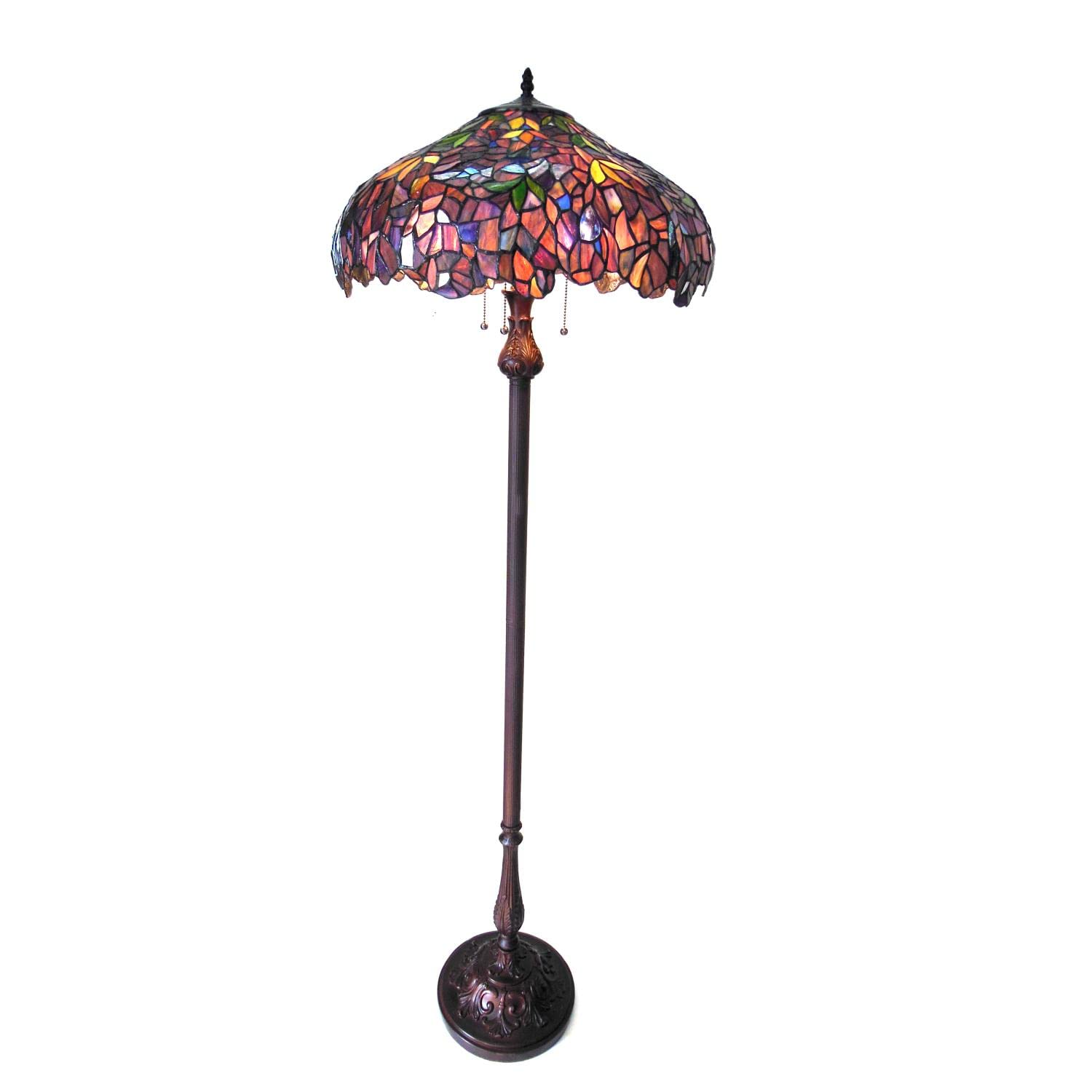 Chloe CH18045PW20-FL3 Katie Tiffany-Style Floor Lamp with 20" Shade, 64 x 20 x 20, Multicolor
