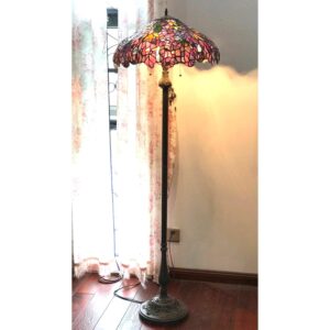 Chloe CH18045PW20-FL3 Katie Tiffany-Style Floor Lamp with 20" Shade, 64 x 20 x 20, Multicolor