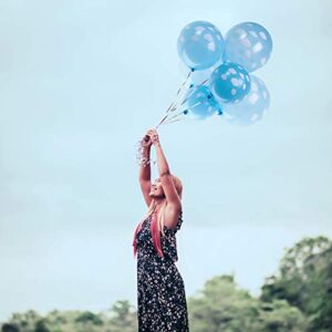 Bastex 10 White Cloud Latex Balloons. Blue Sky Printed Balloon for Baby Shower, Birthday Party and More