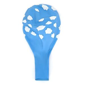 Bastex 10 White Cloud Latex Balloons. Blue Sky Printed Balloon for Baby Shower, Birthday Party and More