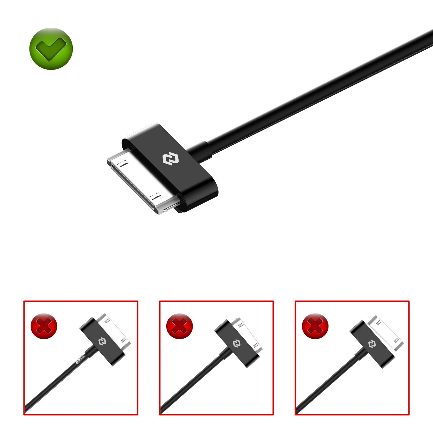 JETech USB Sync and Charging Cable Compatible iPhone 4/4s, iPhone 3G/3GS, iPad 1/2/3, iPod, 3.3 Feet (Black)