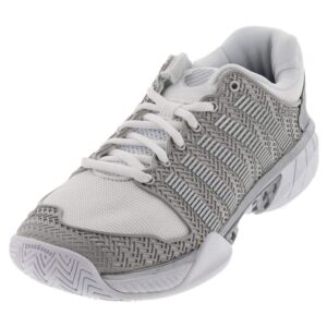 K-Swiss Women's Hypercourt Express Tennis Shoe, White/Silver, 8 M