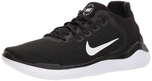 nike women's free rn 2018 black/white running shoe 12 us