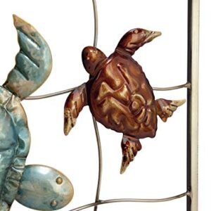 Deco 79 Metal Turtle Wall Decor, Set of 2 20"W, 20"H, Multi Colored